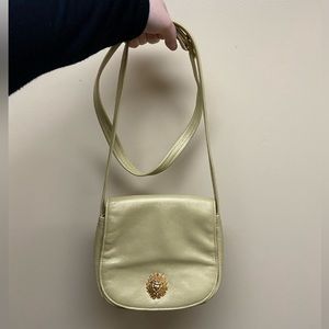 Vintage Tignanello Gold Leather Crossbody Bag